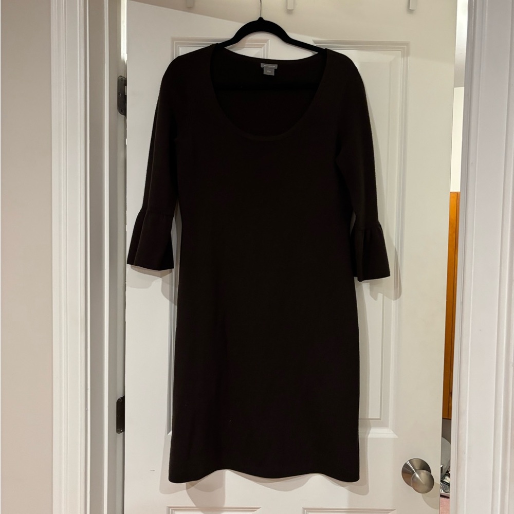 Ann Taylor Brown Knit Dress with Bell Sleeves